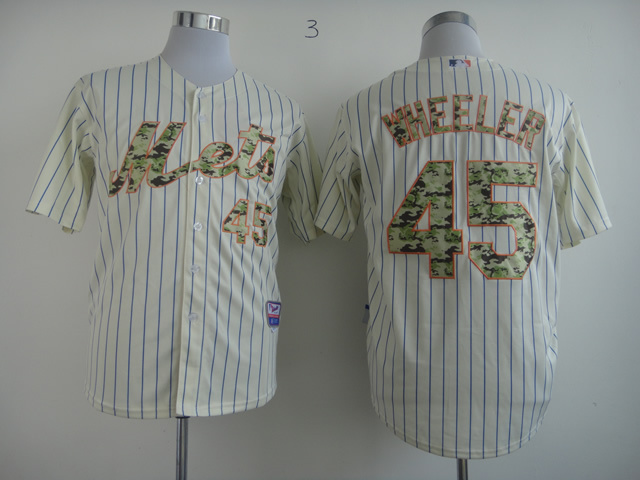 Men New York Mets #45 Wheeler White Camo MLB Jerseys->new york mets->MLB Jersey